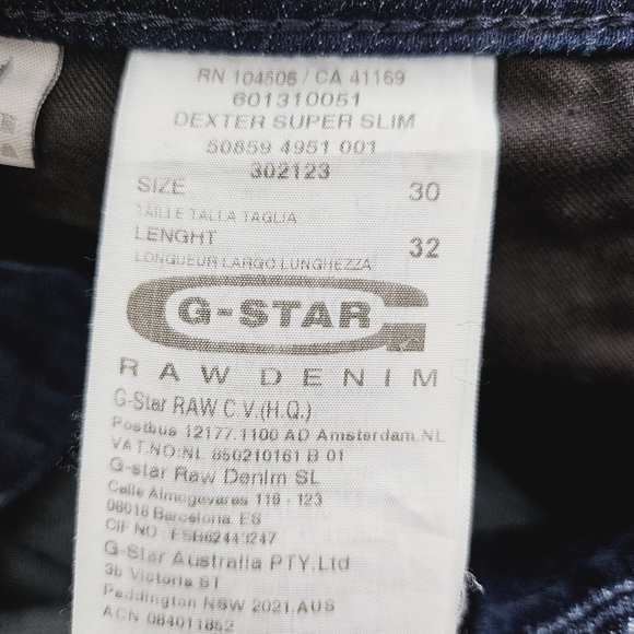 G-STAR Dexter Super Slim Fit Jean W30 L32 - Picture 11 of 12
